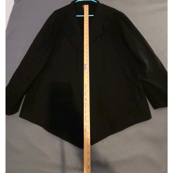 Eileen Fisher Black Virgin Wool Cashmere Blend Open Cardigan Jacket Size 1X - Picture 3 of 7